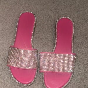 Sparkling Pink Slide Sandals
